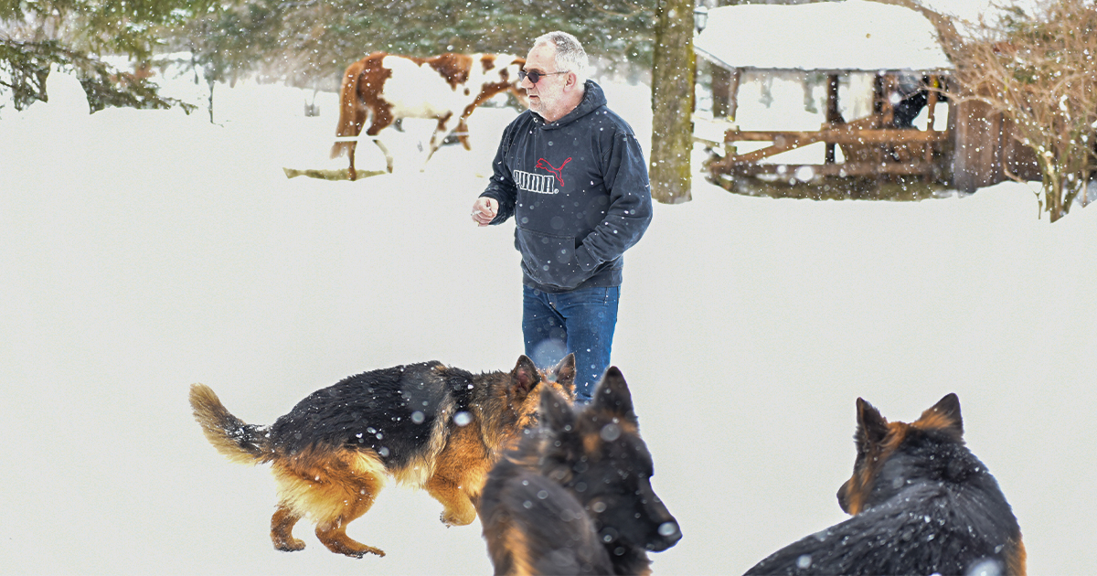 Alain Chiocchi et ses chiens