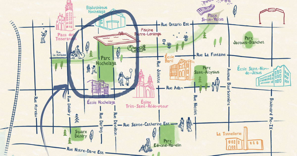 Carte table de quatier d'Hochelaga-Maisonneuve