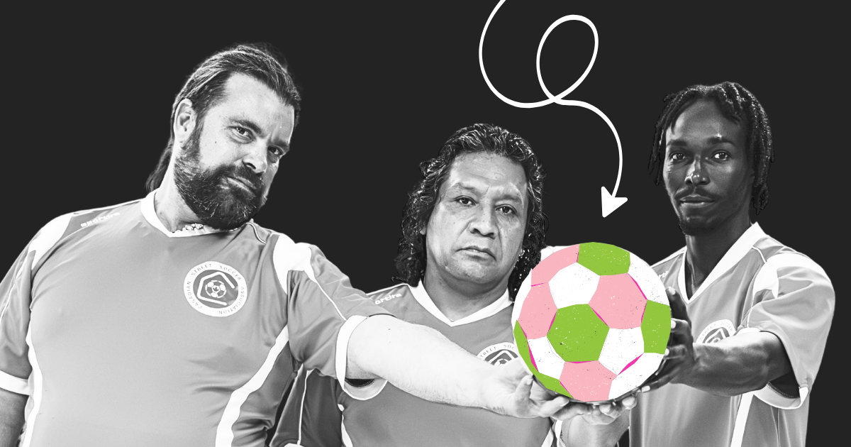 Les trois joueurs de l'équipe canadienne de la Coupe du monde de soccer des sans-abri