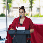 Marilou Maisonneuve, directrice aux initiatives autochtones à L’Itinéraire aux 10 ans du Café Maison Ronde